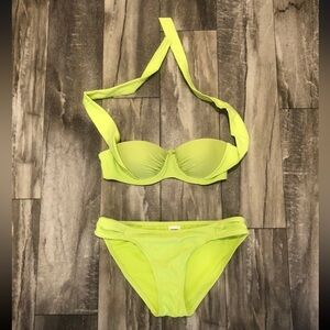 Old Navy Women's Two-Piece Bikini Bathing Suit Yellow Sz S